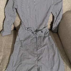 Worthington Black and White Striped Long Sleeve Dress